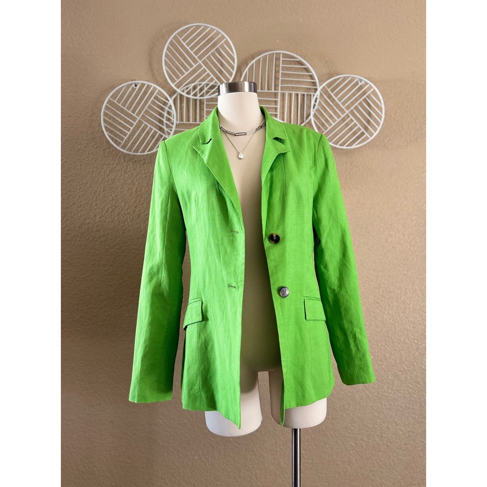 ASTR the Label Ayra Linen Blend Blazer Kiwi Green Lime Two Button Jacket Medium
